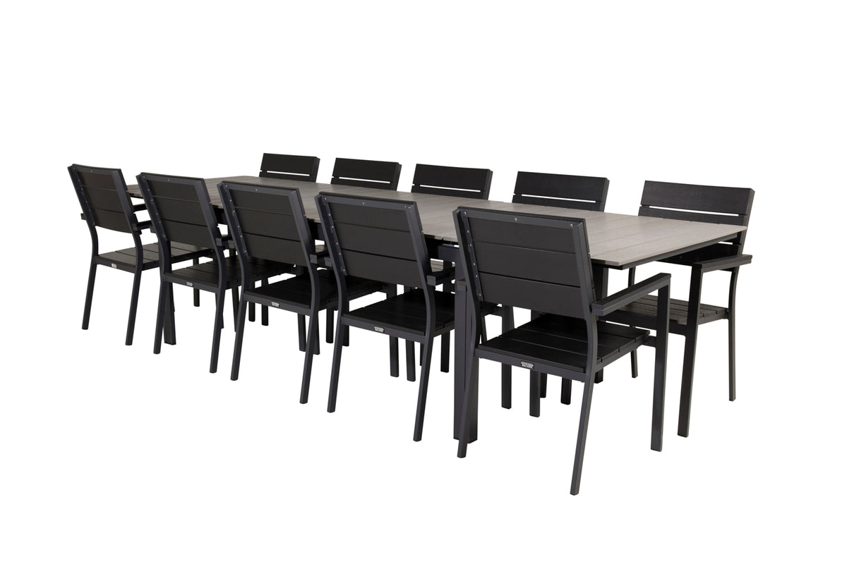 Venture Design Levels Matbord 224x100 + Matstolar Svart