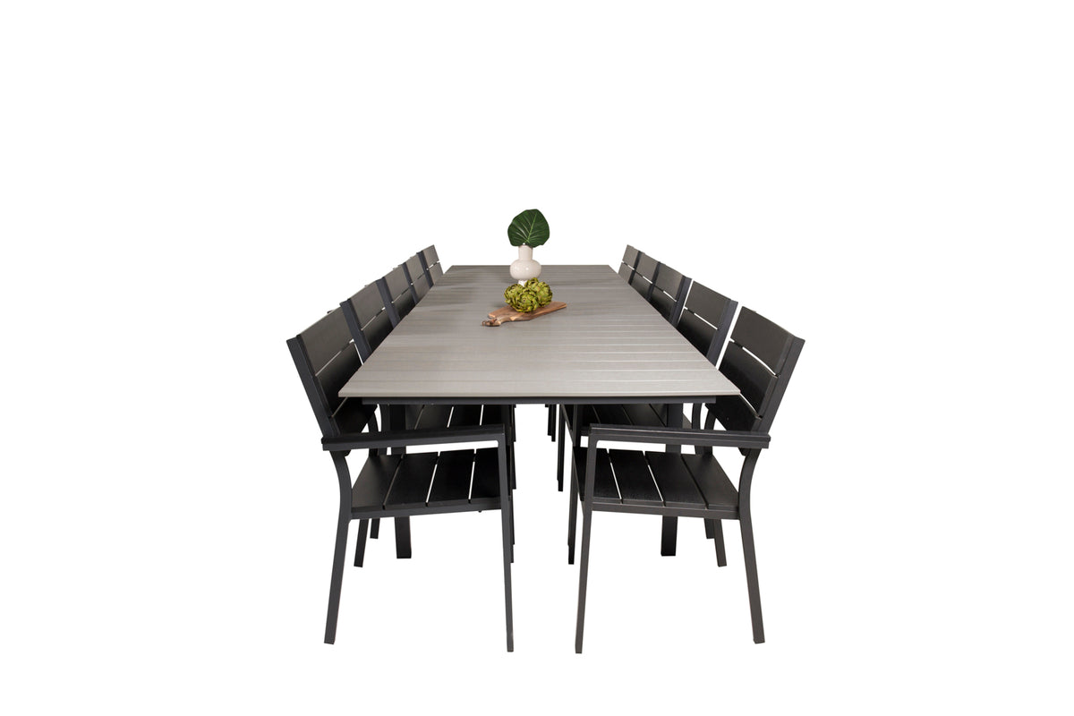 Venture Design Levels Matbord 224x100 + Matstolar Svart