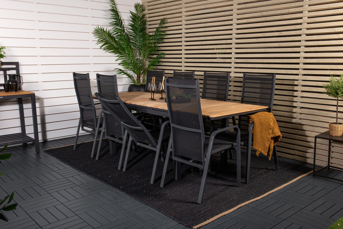 Venture Design Copacabana & Mexico Reclinerstolar Svart + Matbord 90x180/240