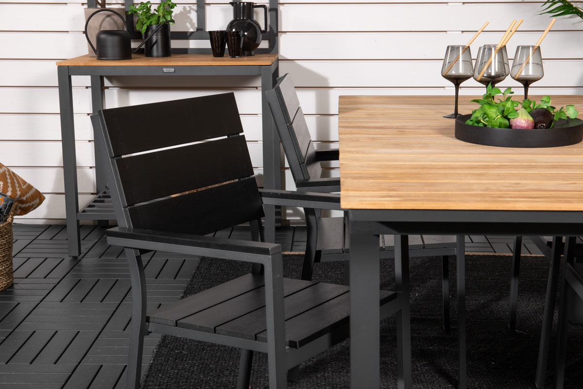 Venture Design Levels & Mexico Matstolar Svart + Matbord 160 x 90