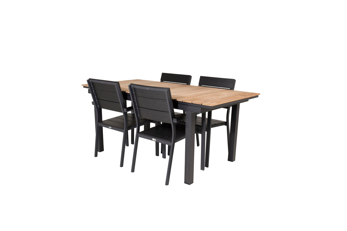 Venture Design Levels & Mexico Matstolar Svart + Matbord 160 x 90