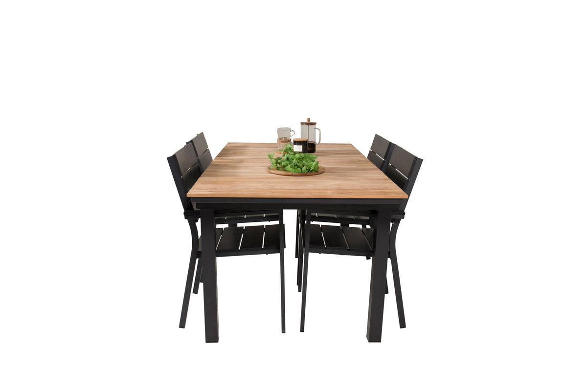 Venture Design Levels & Mexico Matstolar Svart + Matbord 160 x 90