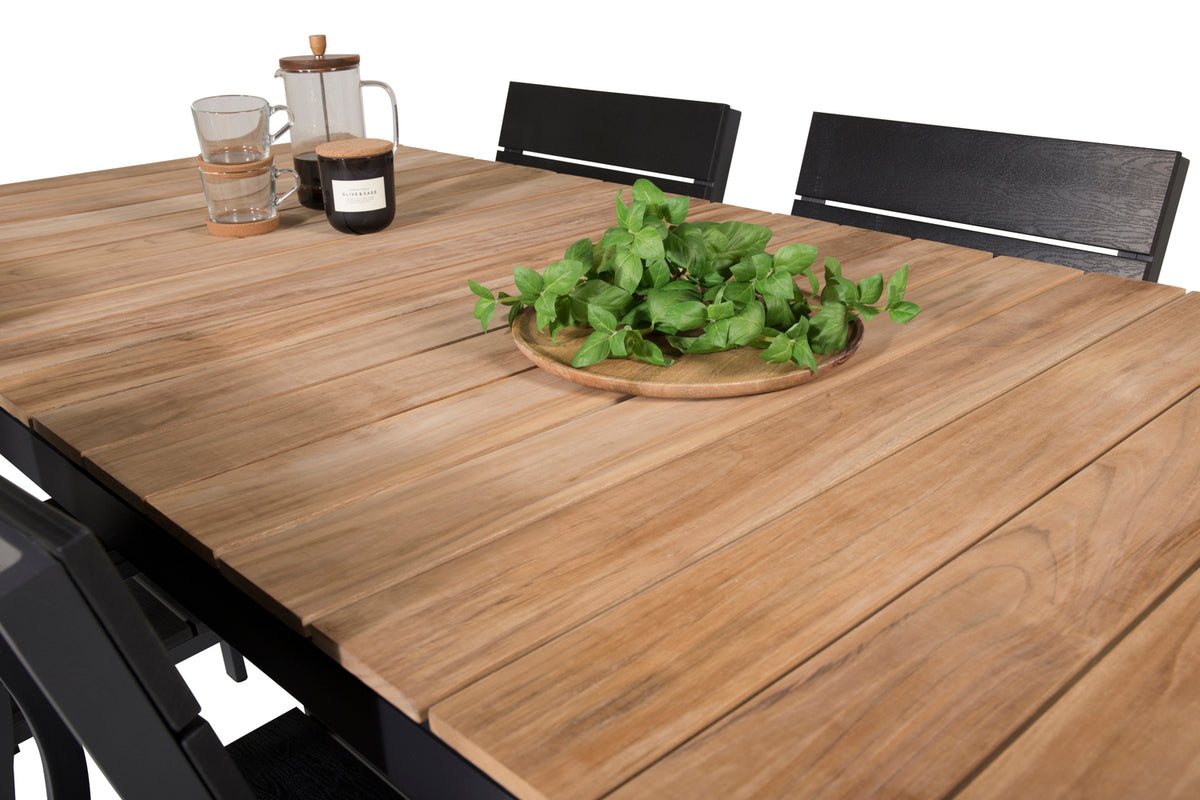 Venture Design Levels & Mexico Matstolar Svart + Matbord 160 x 90