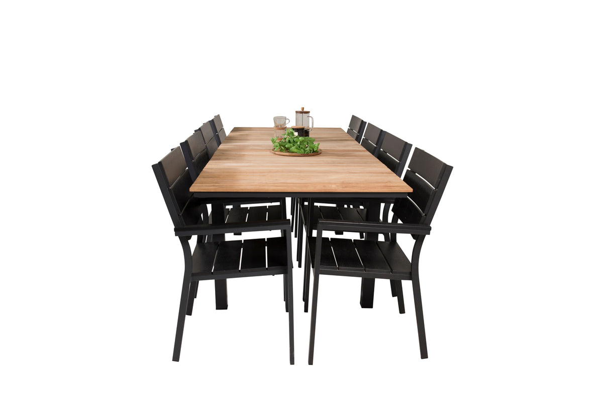 Venture Design Levels & Mexico Matstolar Svart + Matbord 160 x 90