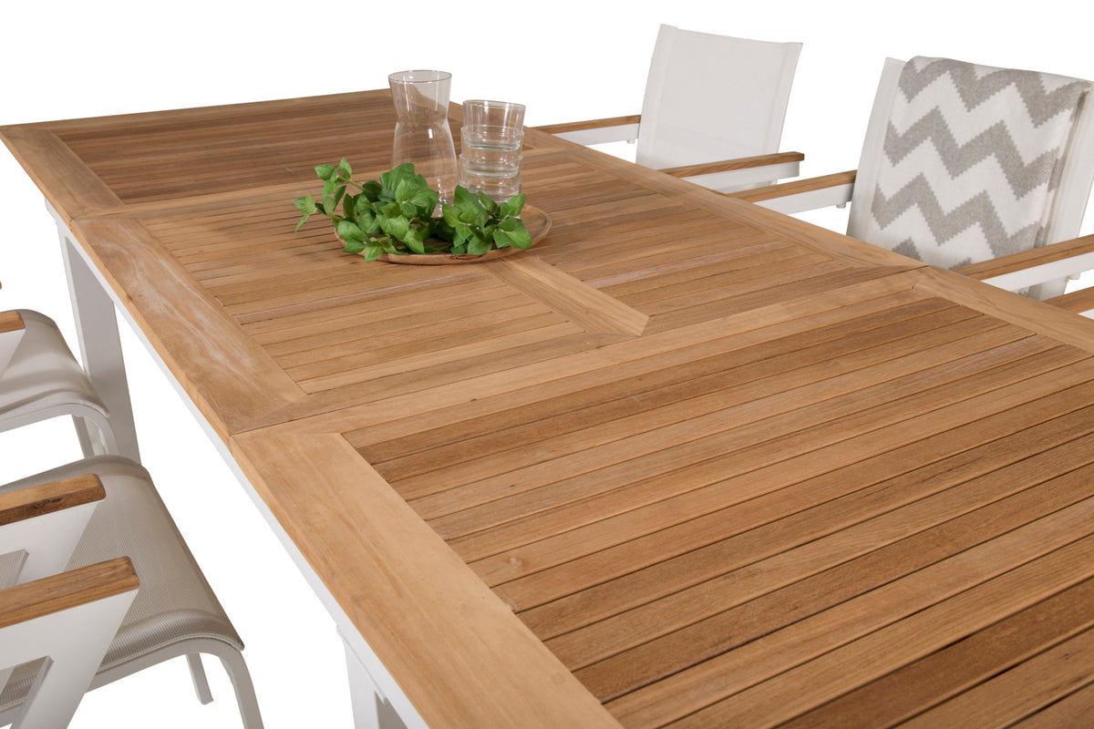 Venture Design Mexico & Panama Matstolar 6-pack Vit + Rektangulära Matbord 160 x 90 Vit