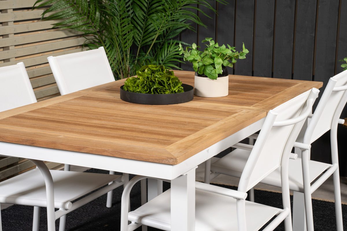 Venture Design Santorini & Panama Matstolar Vit + Matbord 160 x 90