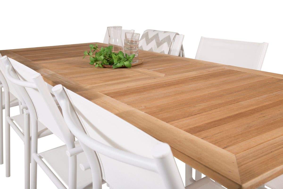 Venture Design Santorini & Panama Matstolar Vit + Matbord 160 x 90