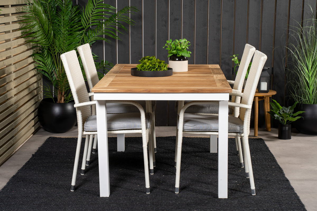 Venture Design Anna & Panama Matstolar Vit + Matbord 160 x 90
