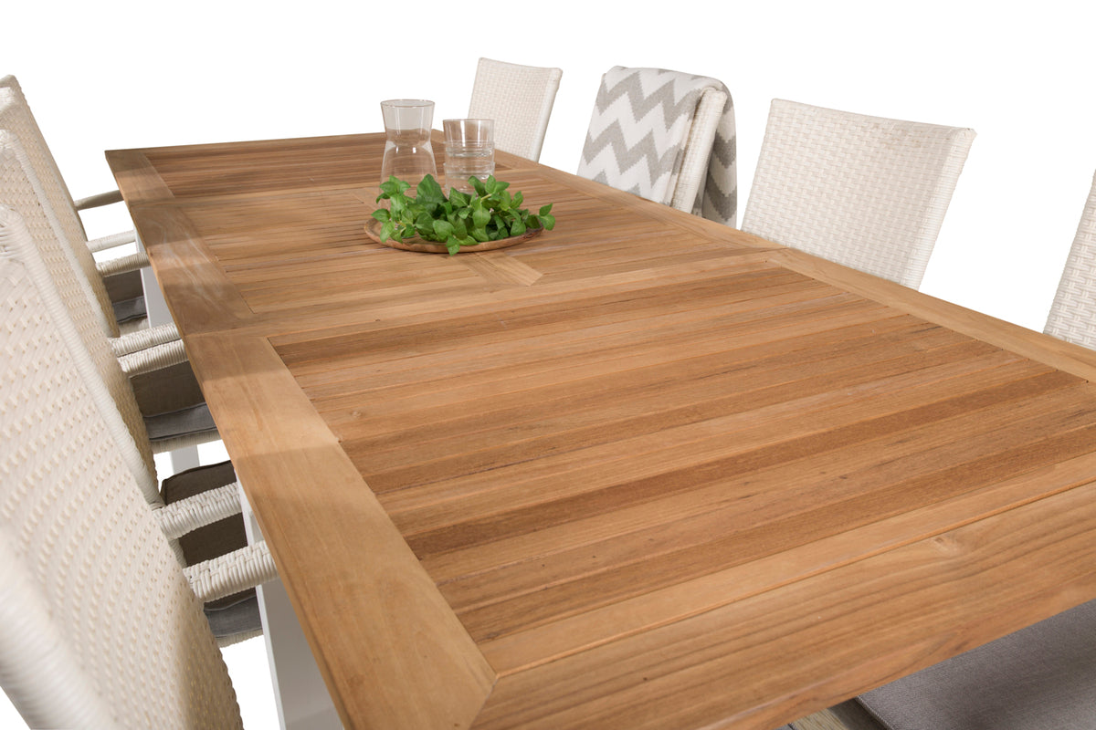 Venture Design Anna & Panama Matstolar Vit + Rektangulära Matbord 160x90x75 Vit