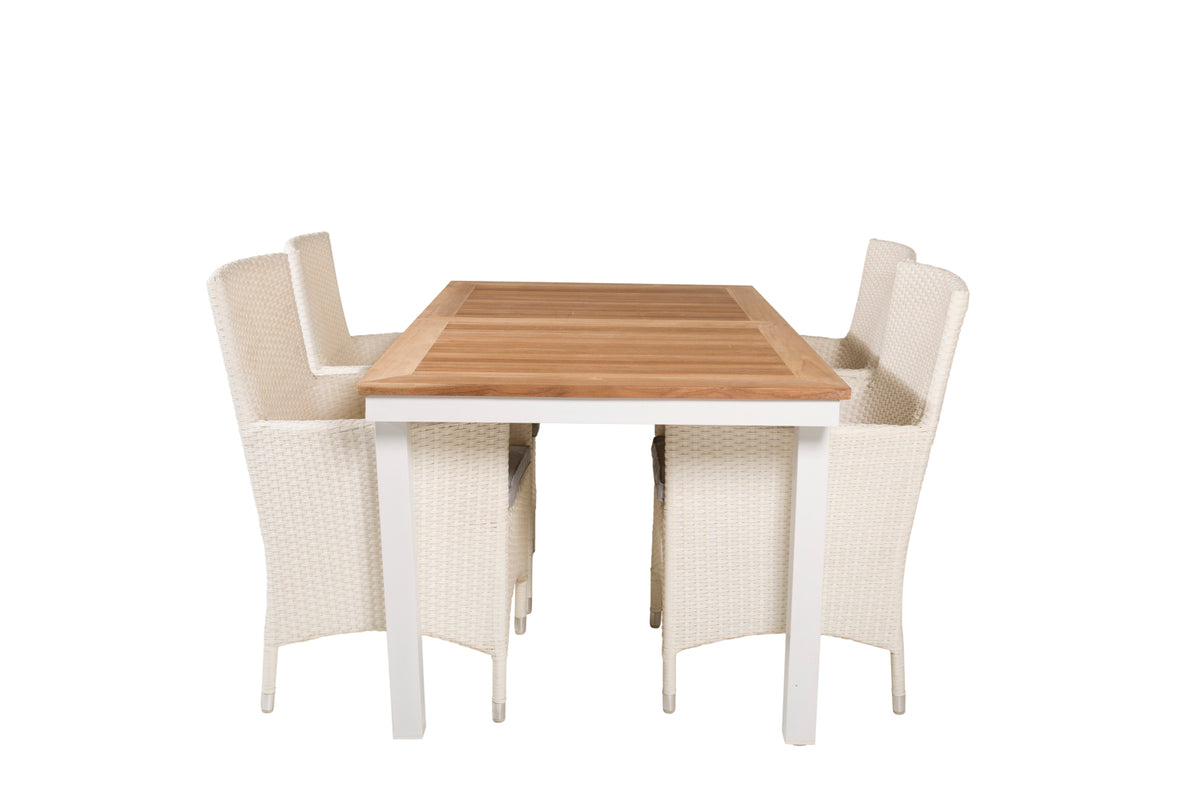 Venture Design Malin & Panama Matstolar Vit + Matbord 160 x 90