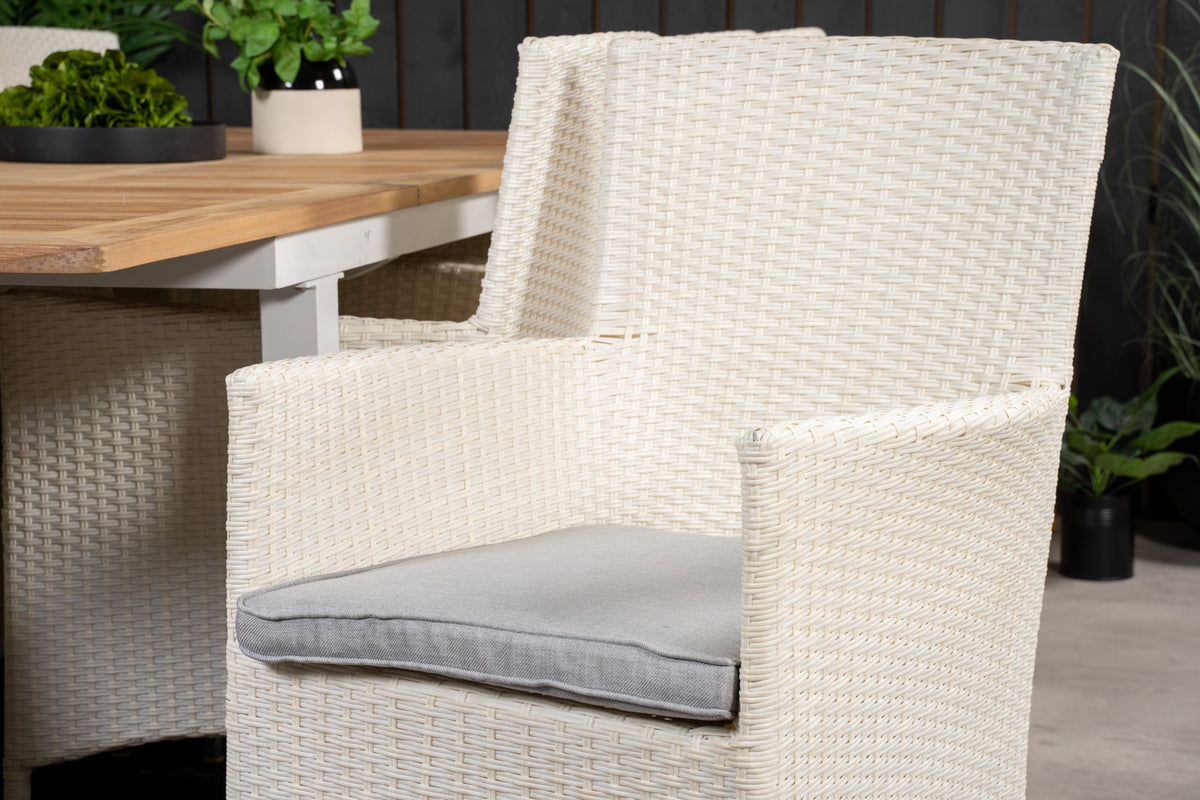 Venture Design Malin & Panama Matstolar Vit + Matbord 160 x 90