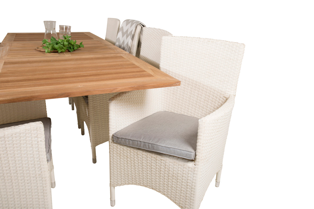 Venture Design Malin & Panama Matstolar Vit + Matbord 160 x 90