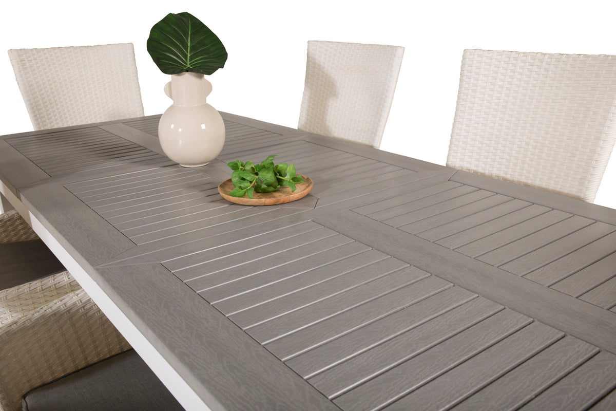Venture Design Albany & Padova Matbord 152x90 + Reclinerstolar Vit
