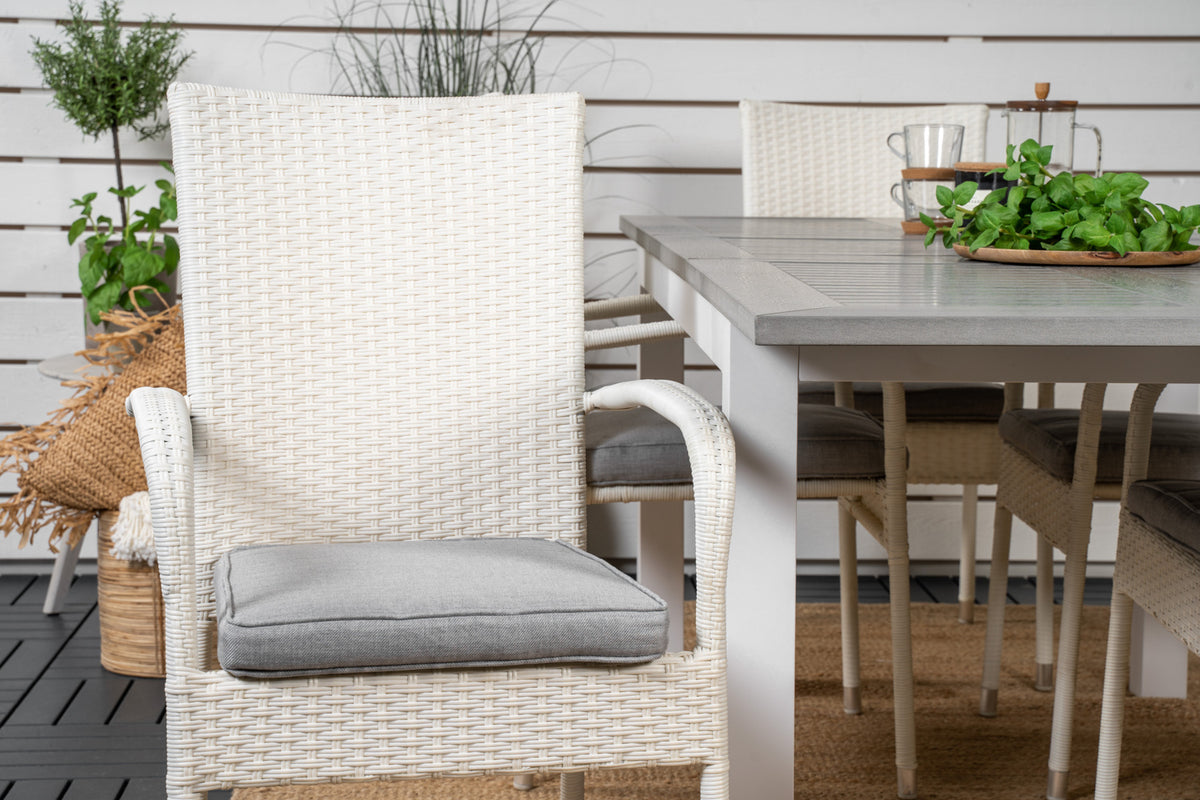 Venture Design Albany & Anna Rektangulära Matbord 152 x 90 Vit + Matstolar 2-pack Vit
