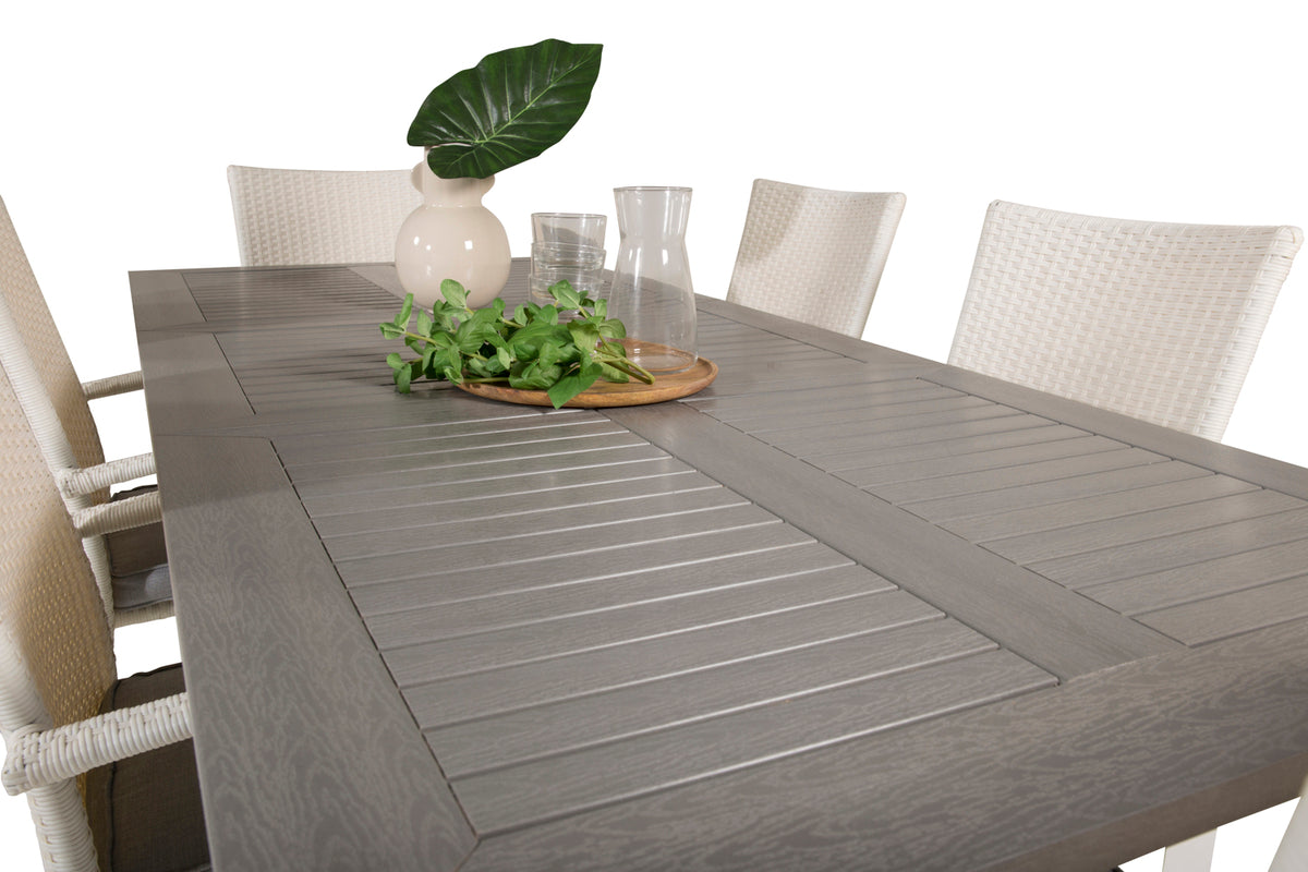 Venture Design Albany & Anna Rektangulära Matbord 152 x 90 Vit + Matstolar 2-pack Vit