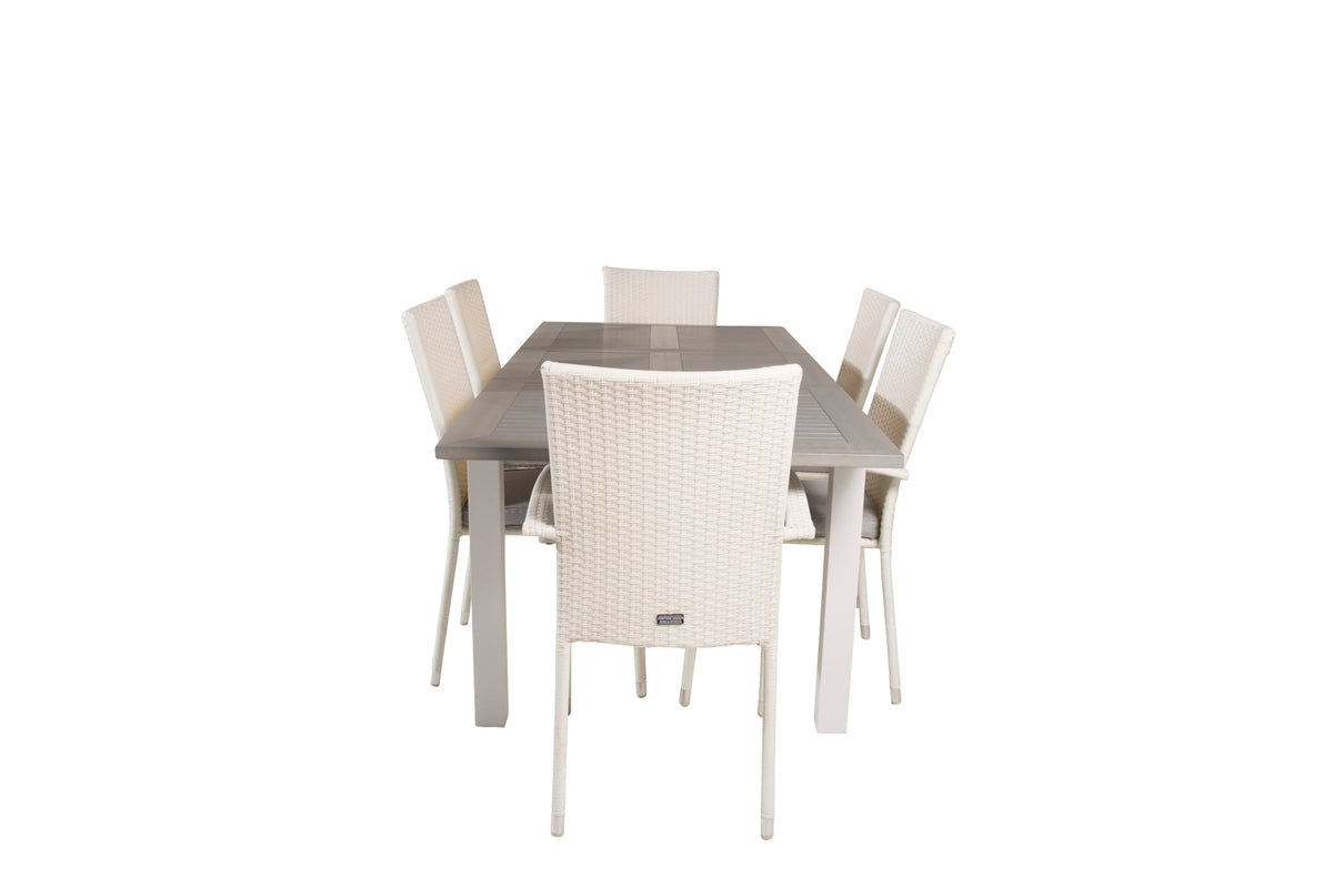 Venture Design Albany & Anna Rektangulära Matbord 152 x 90 Vit + Matstolar 2-pack Vit