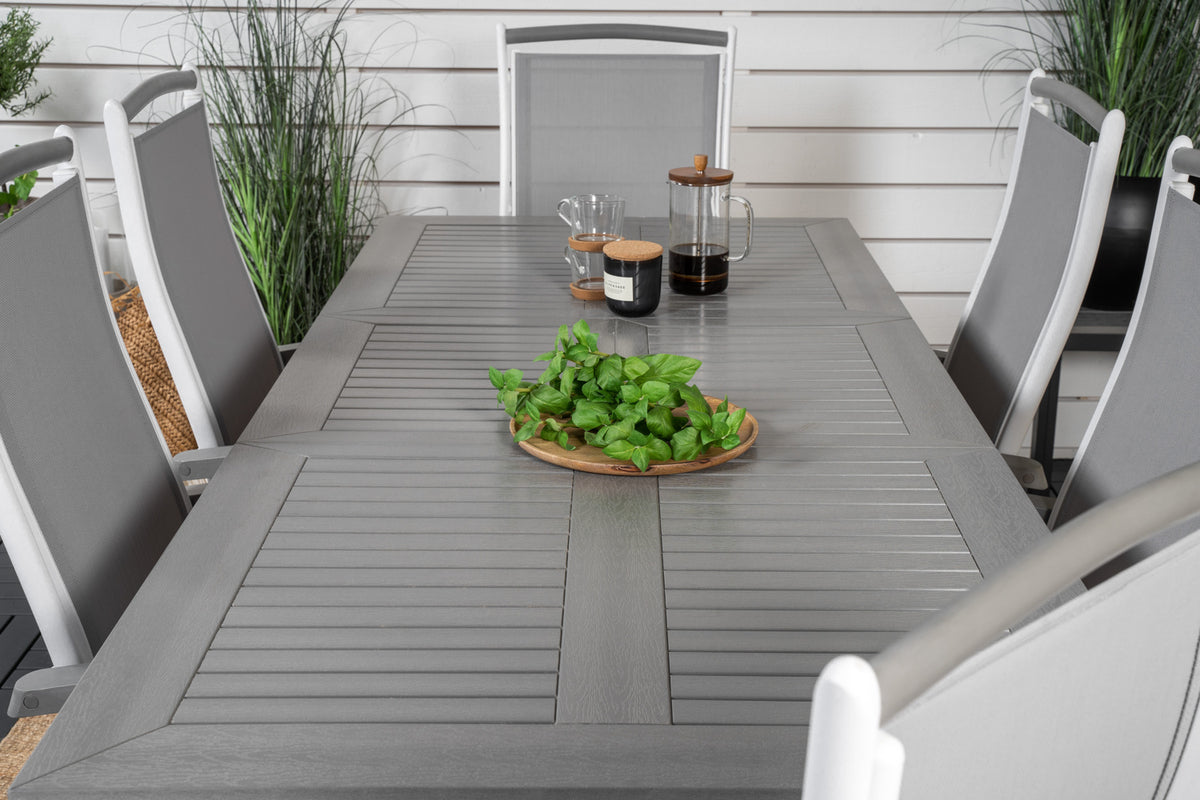 Venture Design Albany Rektangulära Matbord 152 x 90 Vit + Positionsstolar 2-pack Vit