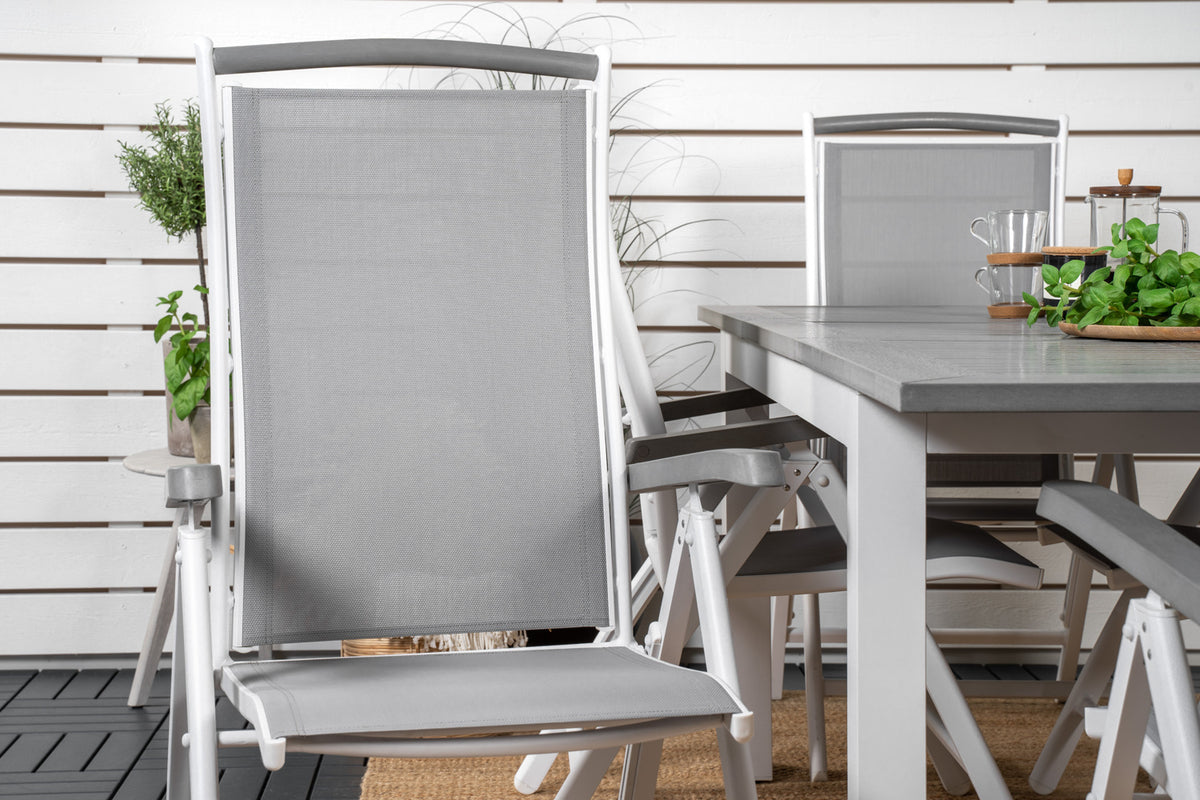 Venture Design Albany Rektangulära Matbord 152 x 90 Vit + Positionsstolar 2-pack Vit