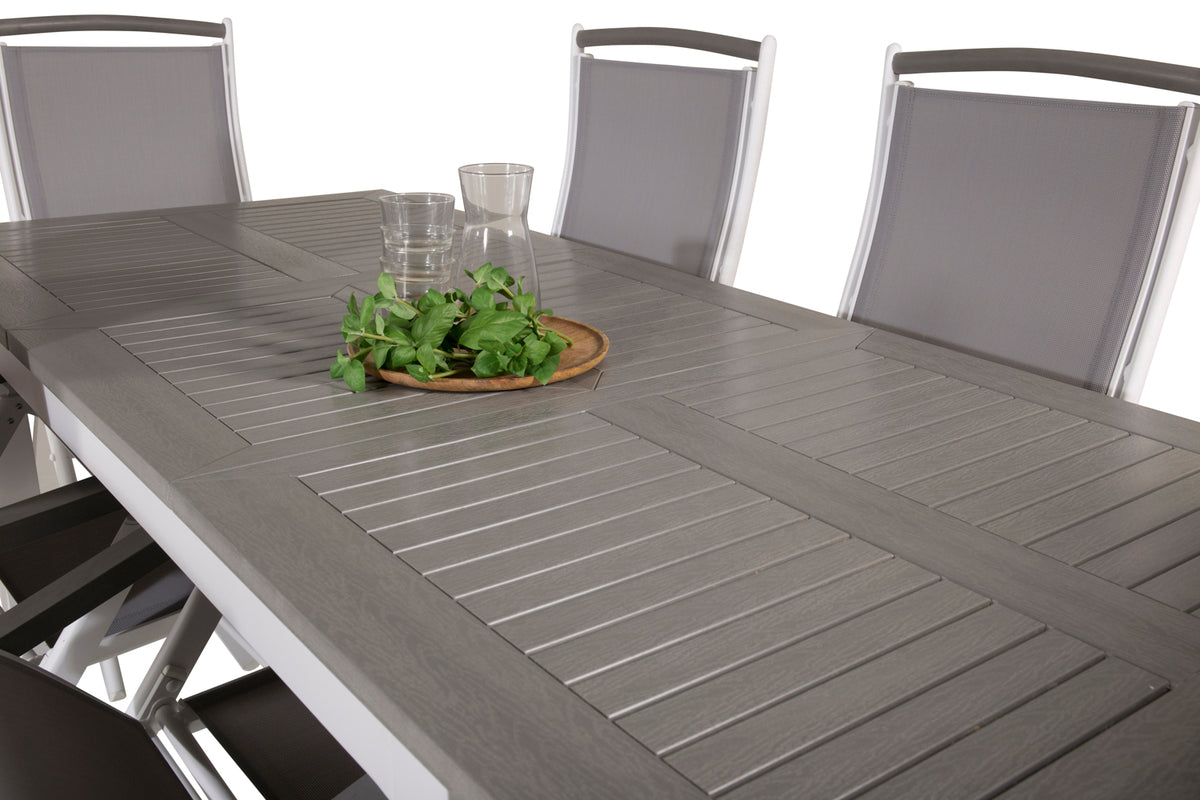 Venture Design Albany Rektangulära Matbord 152 x 90 Vit + Positionsstolar 2-pack Vit