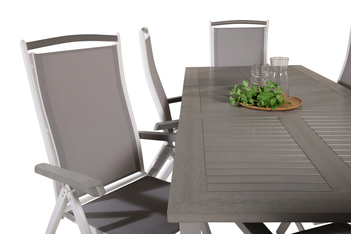 Venture Design Albany Rektangulära Matbord 152 x 90 Vit + Positionsstolar 2-pack Vit
