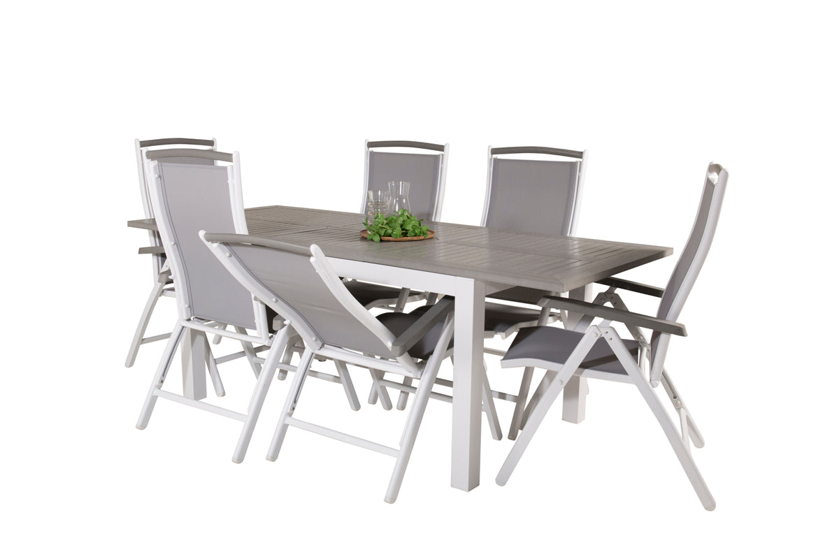 Venture Design Albany Rektangulära Matbord 152 x 90 Vit + Positionsstolar 2-pack Vit