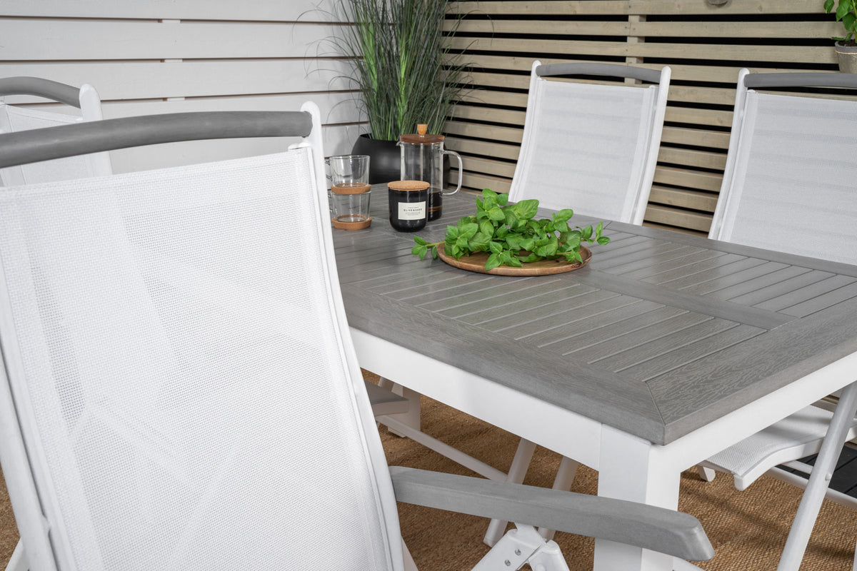 Venture Design Albany Matbord 152x90 + Positionsstolar Vit