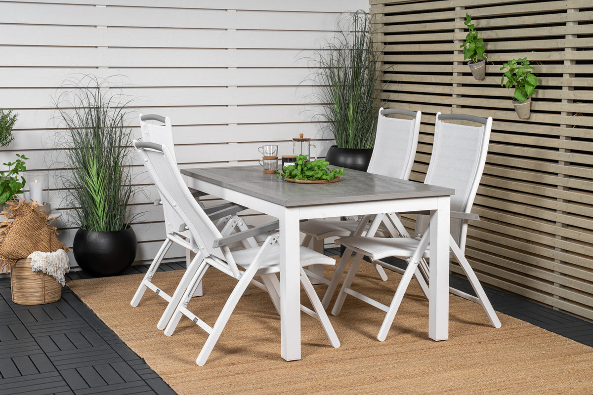 Venture Design Albany Matbord 152x90 + Positionsstolar Vit