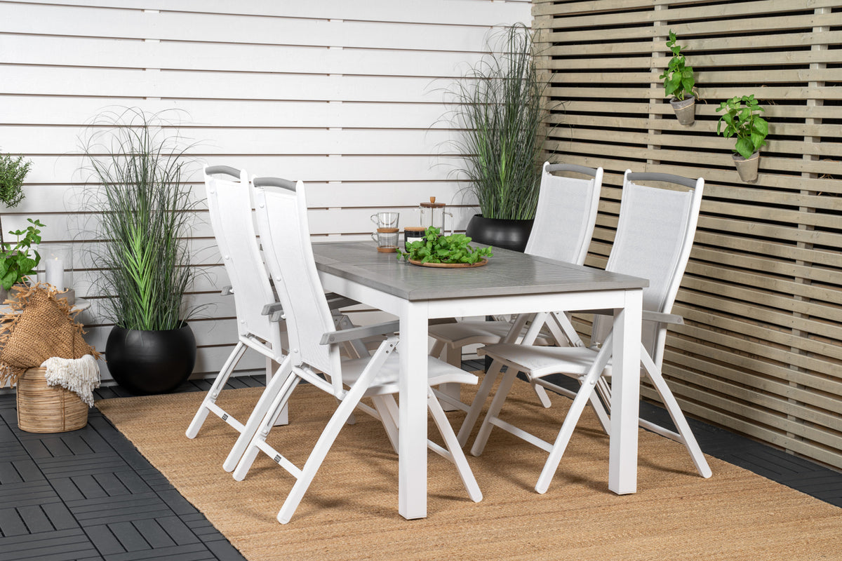Venture Design Albany Matbord 152x90 + Positionsstolar Vit
