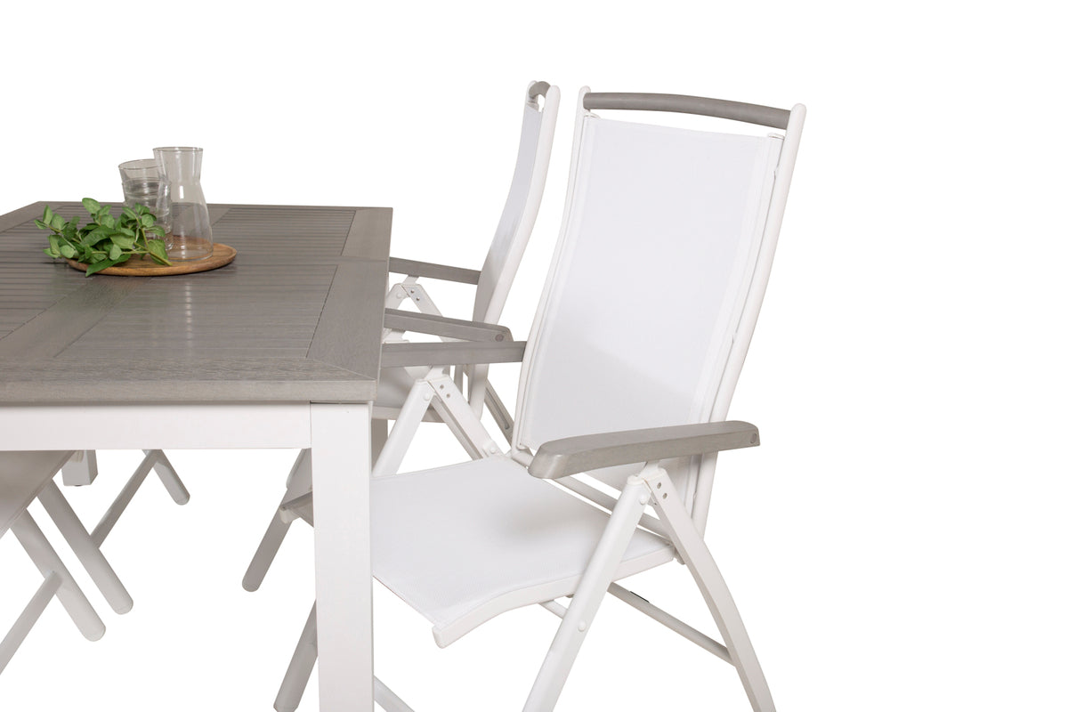 Venture Design Albany Matbord 152x90 + Positionsstolar Vit