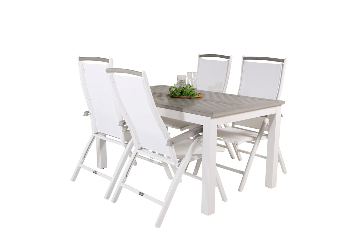 Venture Design Albany Matbord 152x90 + Positionsstolar Vit