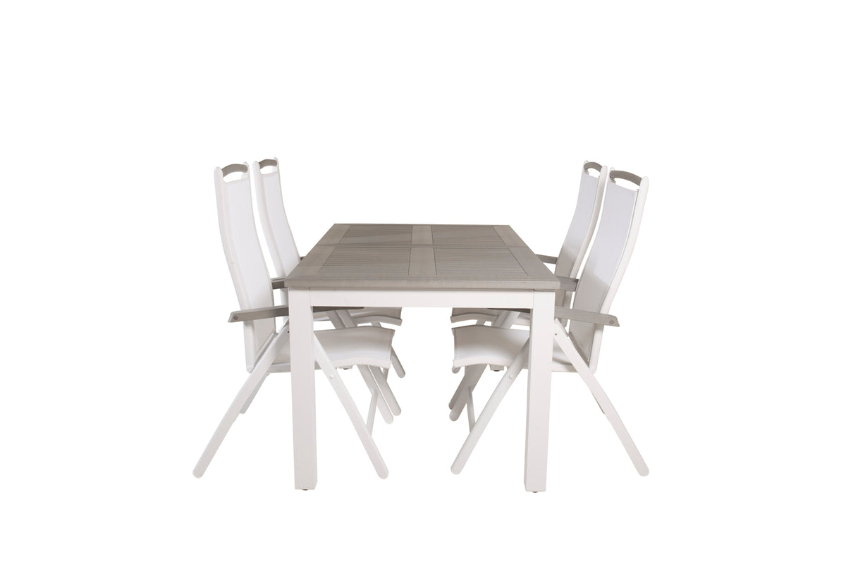 Venture Design Albany Matbord 152x90 + Positionsstolar Vit