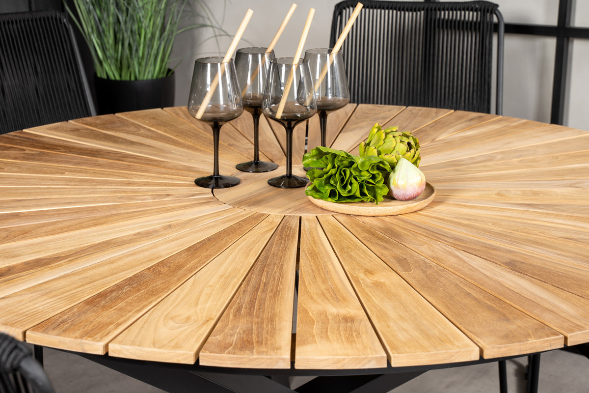 Venture Design Mexico & Bois Matbord ⌀140 + Matstolar Svart