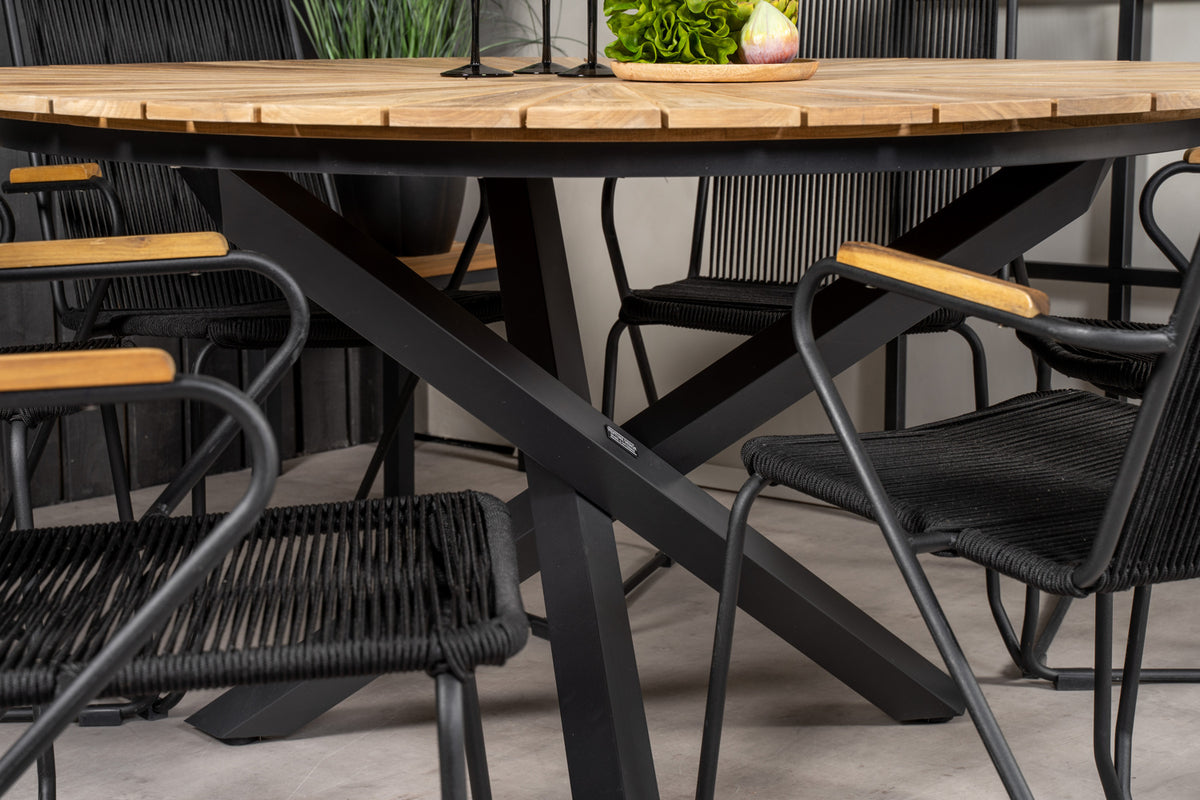 Venture Design Mexico & Bois Matbord ⌀140 + Matstolar Svart