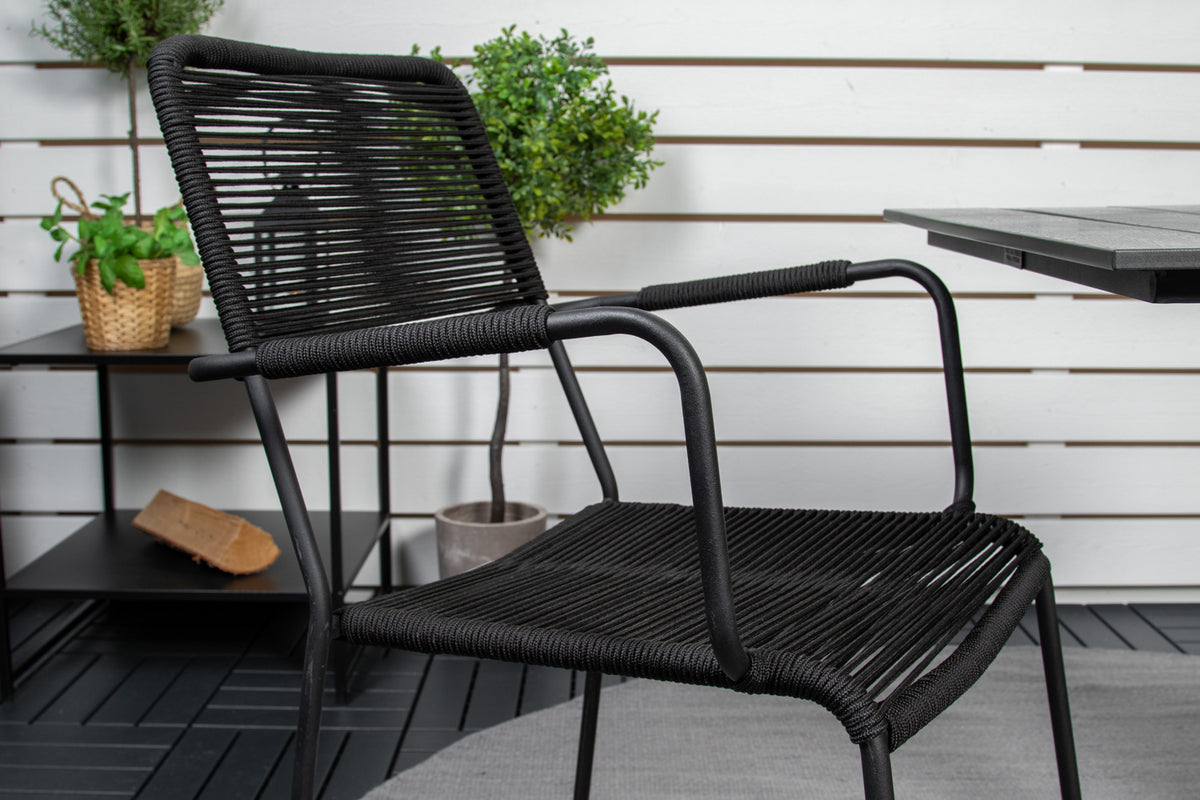 Venture Design Venture Home Colorado & Lindos Cafébord 70x70 + Matstolar Svart