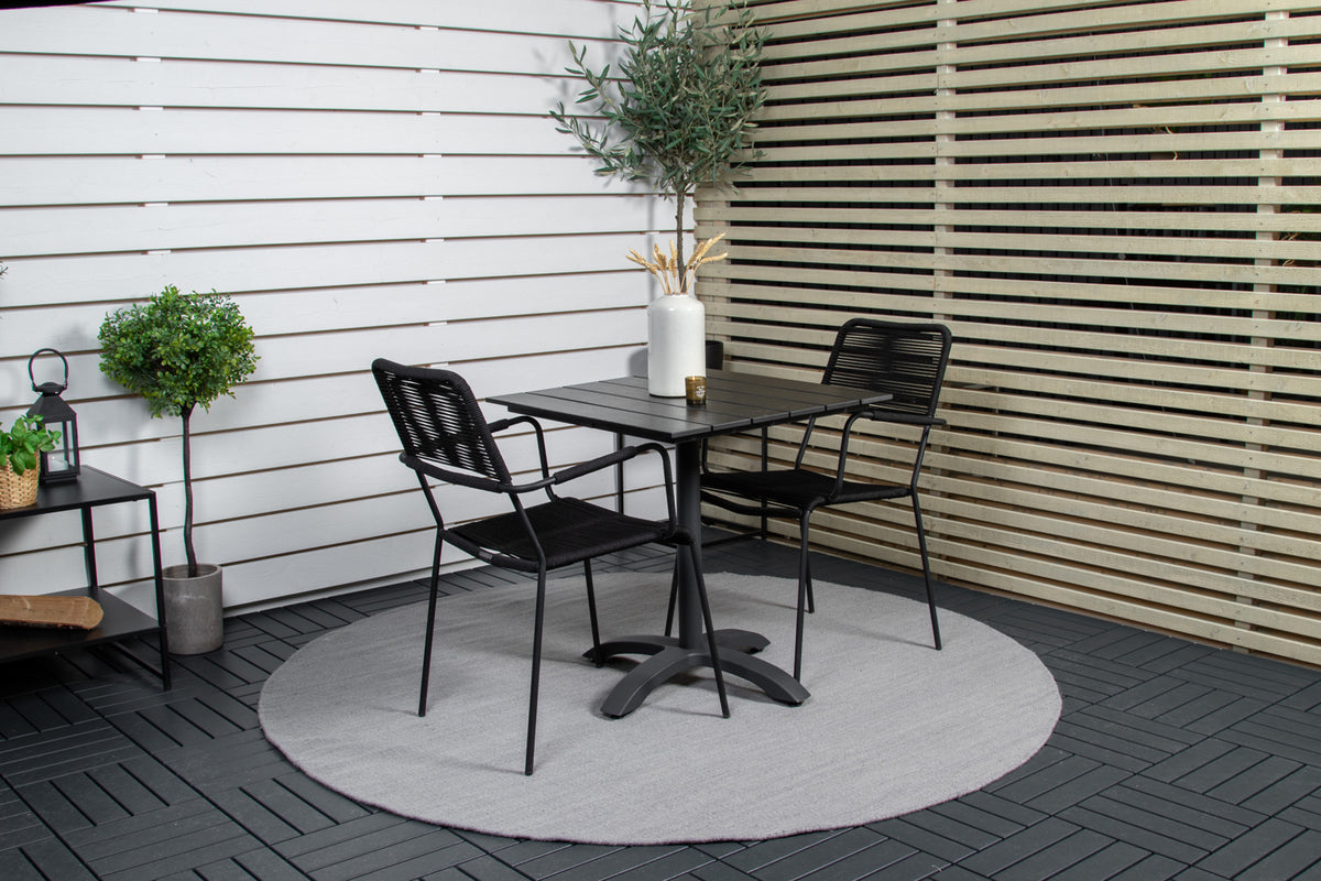 Venture Design Venture Home Colorado & Lindos Cafébord 70x70 + Matstolar Svart