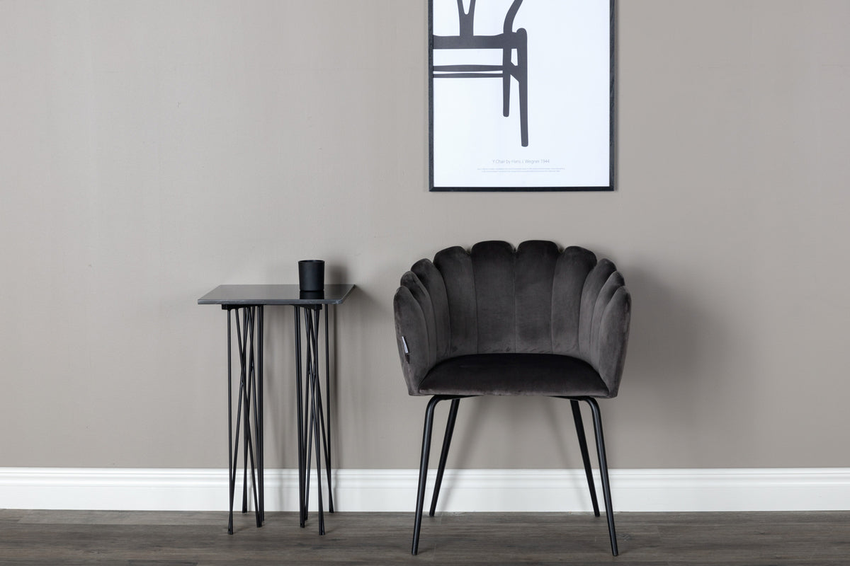 Venture Design Limhamn & Estelle Matstolar Grå + Runda Matbord ⌀106 Vit