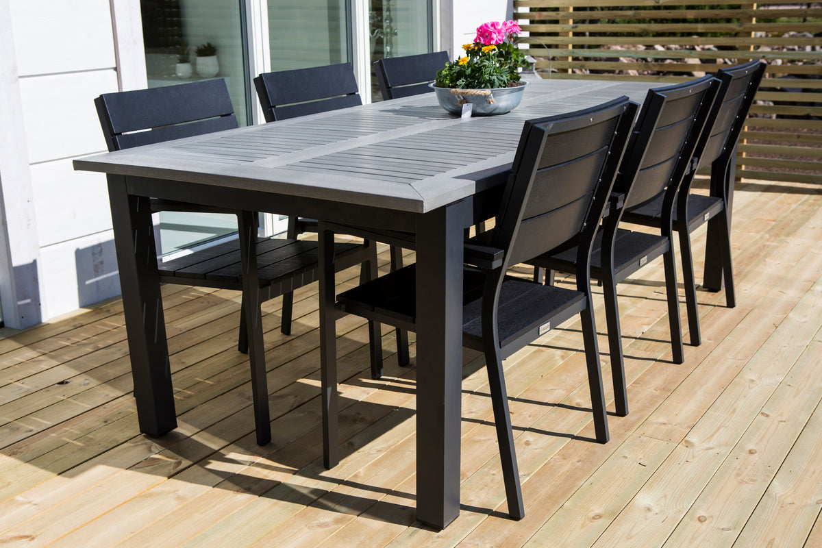 Venture Design Venture Home Albany & Levels Matbord 224x100 + Matstolar Svart