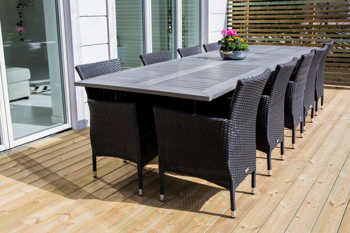 Venture Design Venture Home Albany & Malin Matbord 224x100 + Matstolar Svart
