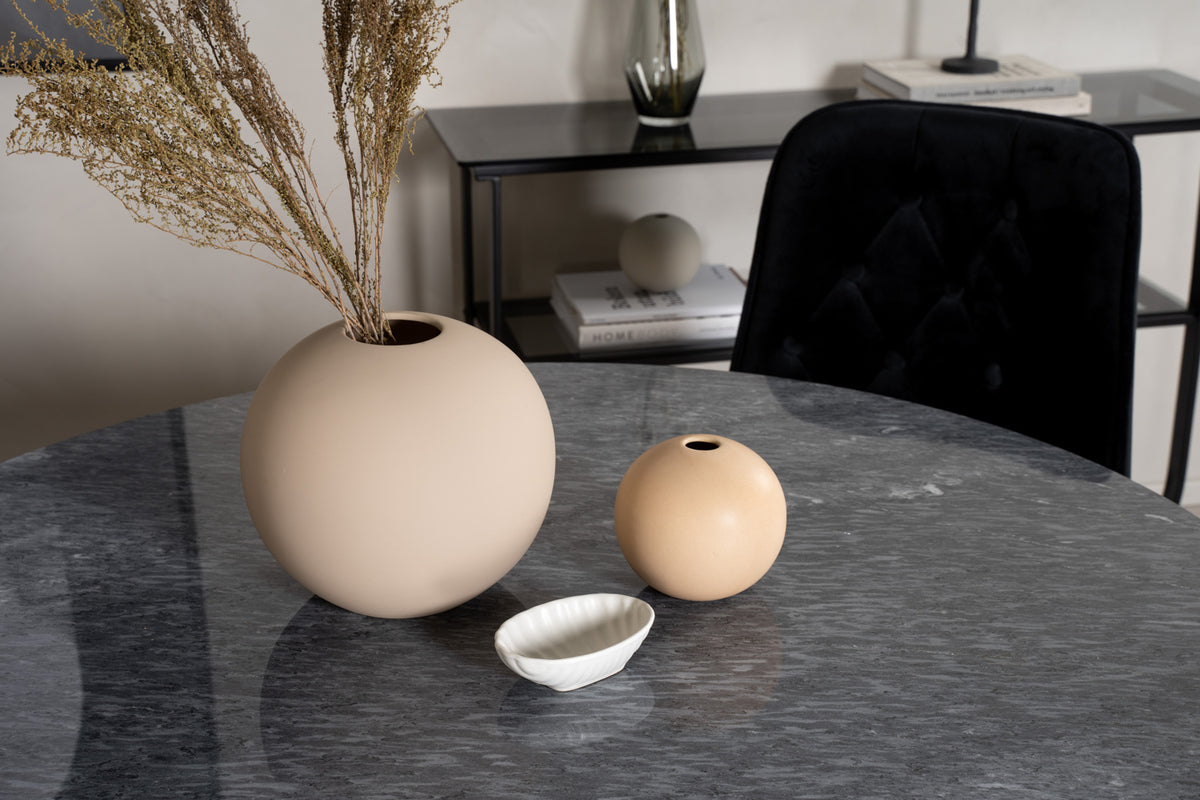 Venture Design Estelle & Velvet Deluxe Matbord ⌀106 + Matstolar Svart
