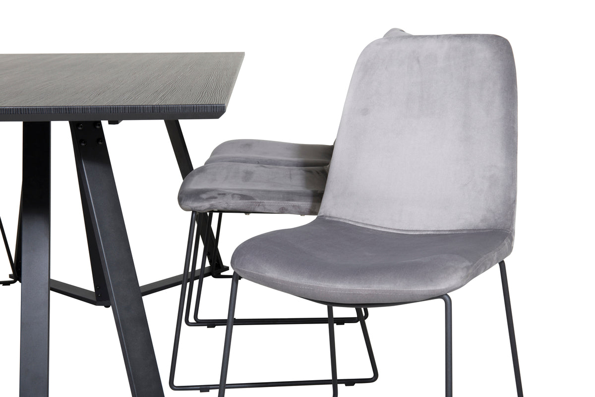 Venture Design Muce & Marina Matstolar Grå + Matbord 90x180