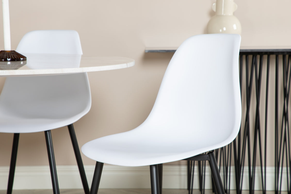 Venture Design Polar & Estelle Matstolar Vit + Matbord ⌀106