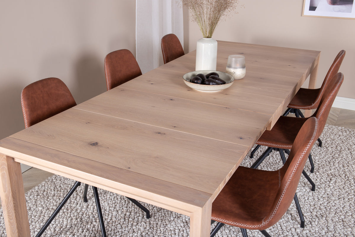 Venture Design Slider & Polar Matbord 250*95*75 + Matstolar Brun