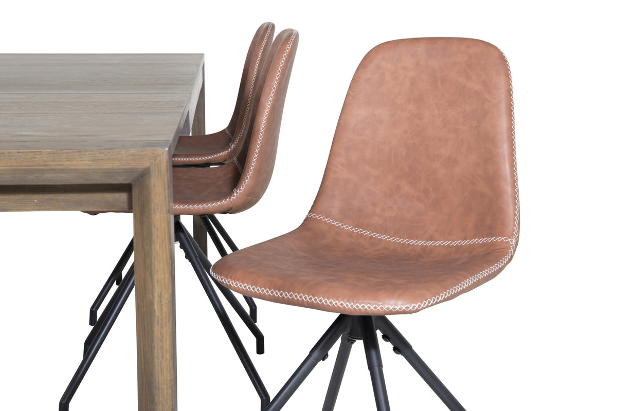 Venture Design Slider & Polar Matbord 250*95*75 + Matstolar Brun