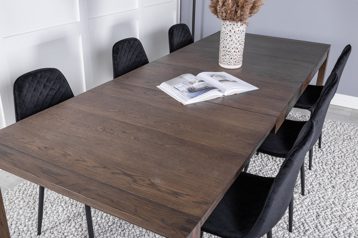 Venture Design Slider & Polar Matbord 250*95*75 + Matstolar Svart