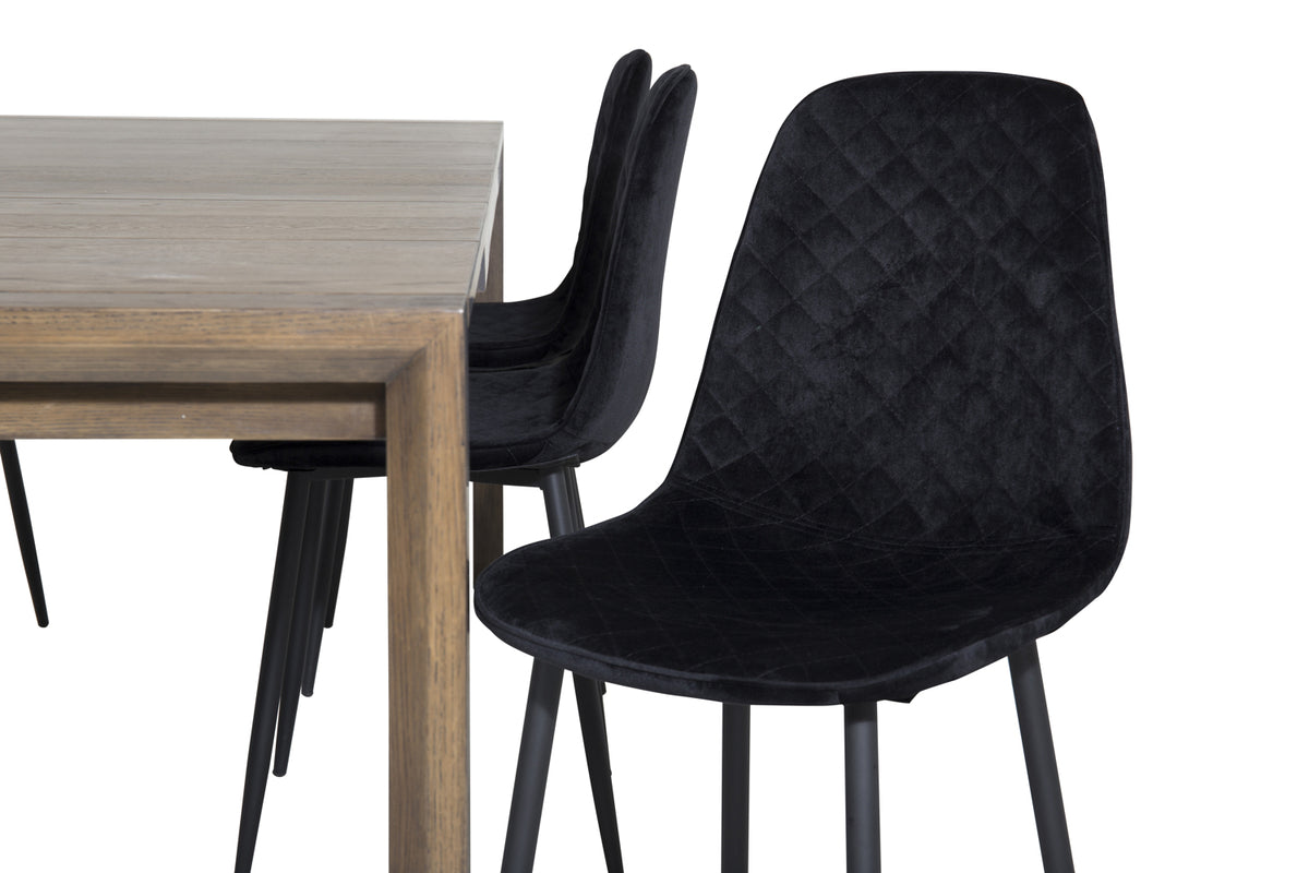 Venture Design Slider & Polar Matbord 250*95*75 + Matstolar Svart