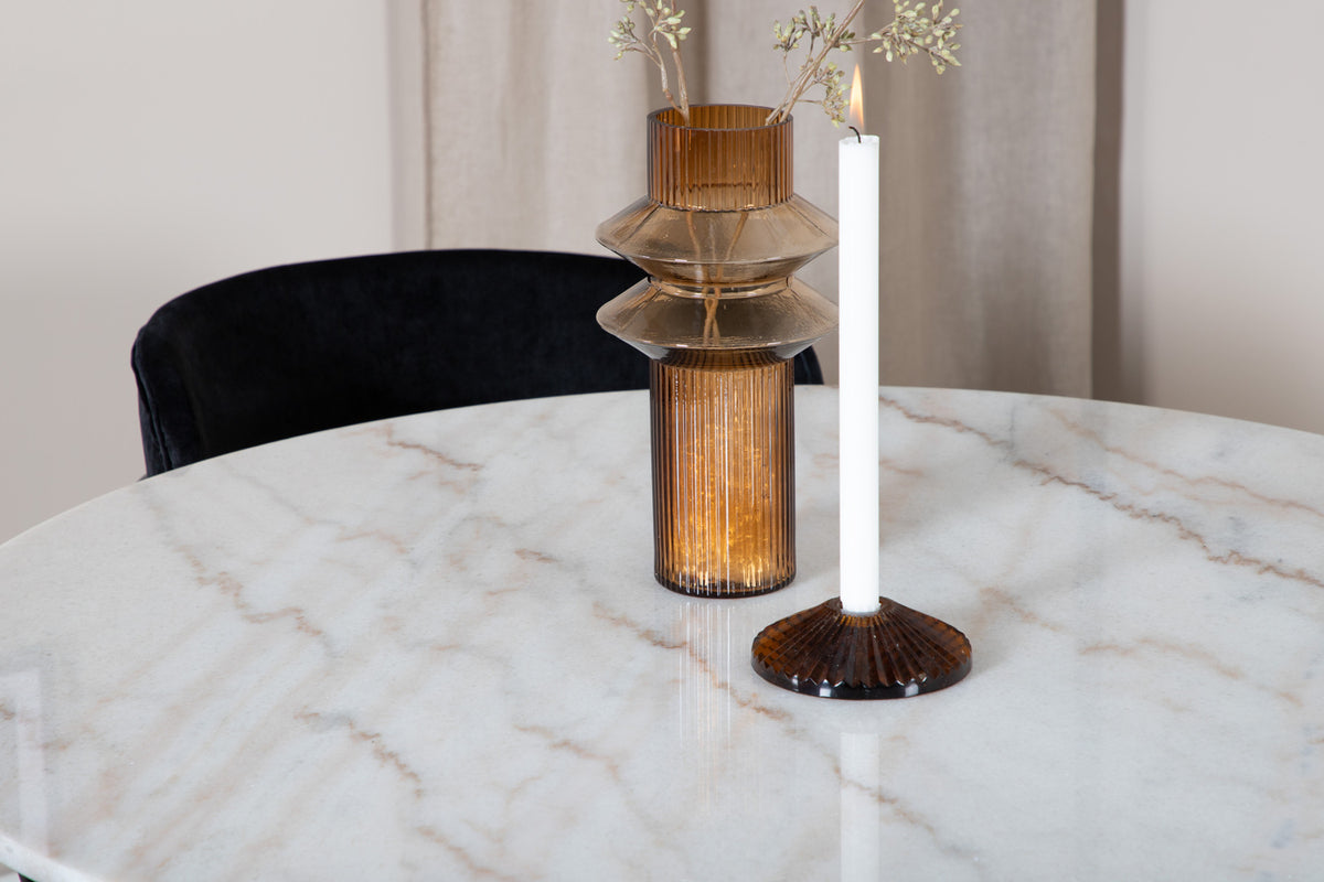 Venture Design Arrow & Estelle Matstolar Svart + Matbord ⌀106