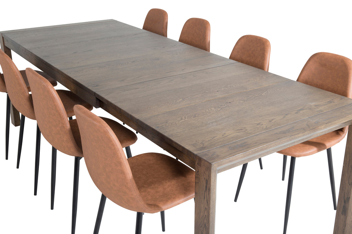 Venture Design Slider & Polar Matbord 250*95*75 + Matstolar Brun
