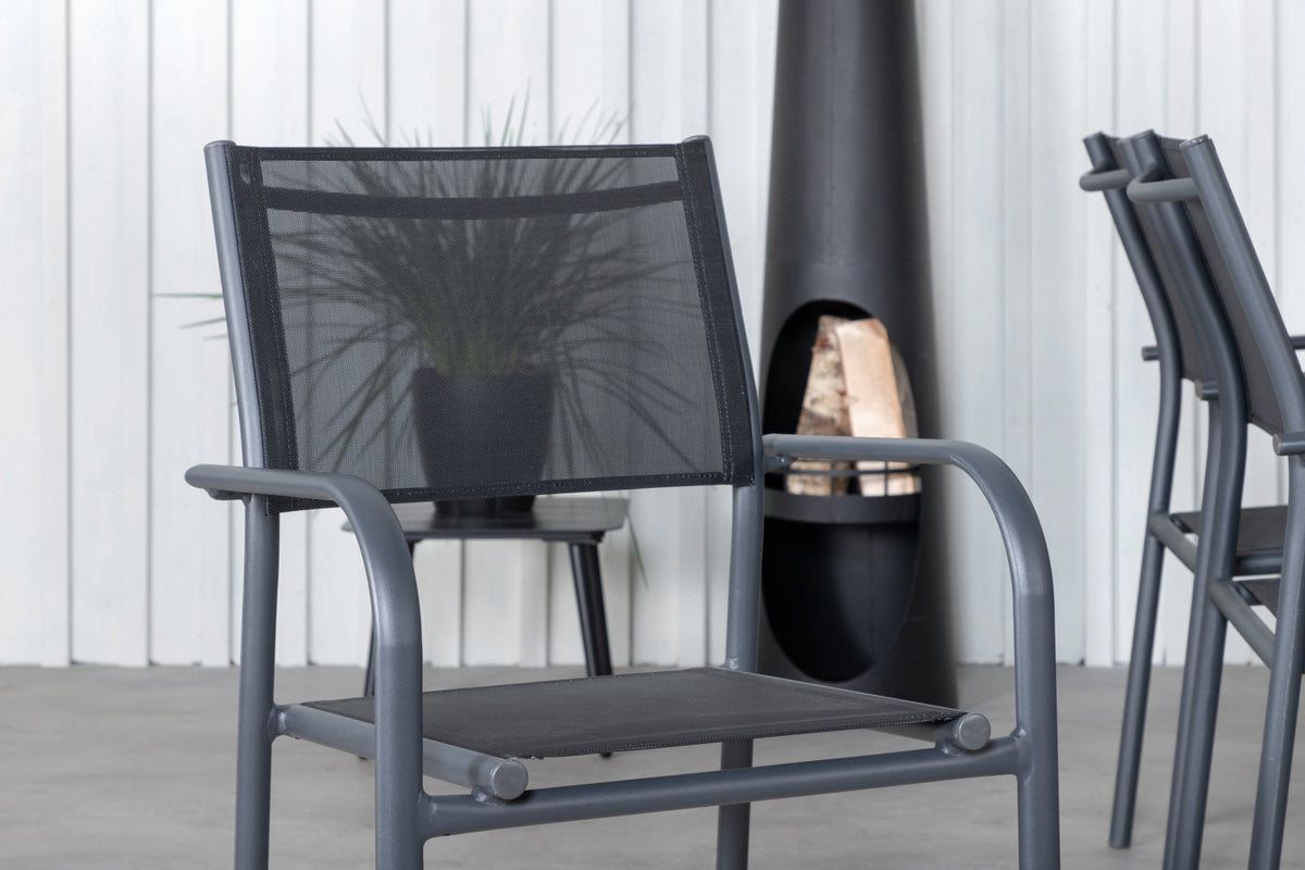 Venture Design Khung & Santorini Rektangulära Matbord 200 x 100 Natur + Matstolar 2-pack Svart