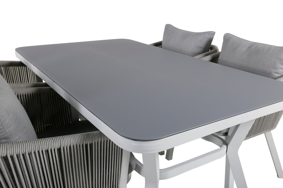 Venture Design Virya Rektangulära Matbord 74 x 160 x 90 Grå + Matstolar 2-pack Grå