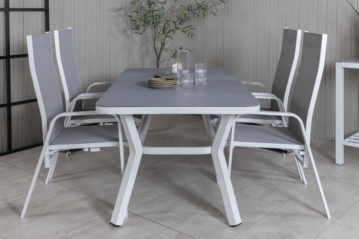 Venture Design Virya & Copacabana Matbord 160 x 90 + Reclinerstolar Grå